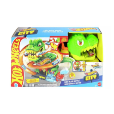 Mattel - Hot Wheels City - T-Rex Blaze Battle támadás pályaszett (JBM73) autópálya és játékautó