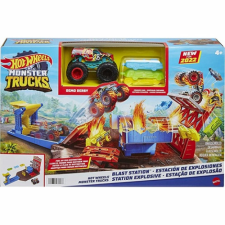 Mattel Hot Wheels: Monster Trucks Zúzda parkoló játékszett autópálya és játékautó