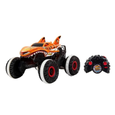 Mattel Hot Wheels RC Monster Truck Tigriscápa, 1:15 autópálya és játékautó