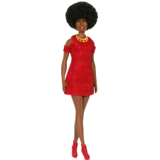Mattel HRH18 Barbie Fashionistas - Fekete Barbie piros kötött ruhában baba