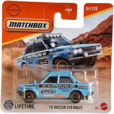 Mattel Matchbox &#039;70 Datsun 510 Rally kisautó autópálya és játékautó