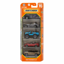 Mattel Matchbox 5 db-os kisautó készlet - Blue Highways III autópálya és játékautó