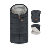 Matti PETITE&amp;MARS Téli szett Jibot 3in1 bundazsák + kézmelegítő kesztyű babakocsira Jasie Charcoal Grey