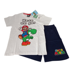 Max- Fashion Kft. Super Mario gyermek pizsama fehér