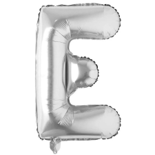  Maxee születésnapi lufi, E betű, ezüst, 40 cm party kellék