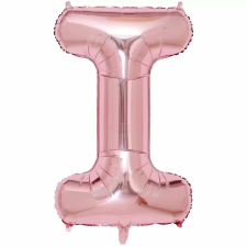 Maxee születésnapi lufi, I betű, rózsaszín, 40 cm party kellék