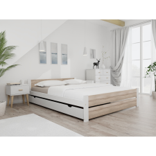 Maxi Drew IKAROS DOUBLE ágy 120 x 200 cm, fehér/sonoma tölgy Ágyrács: Ágyrács nélkül, Matrac: Somnia 17 cm matrac ágy és ágykellék