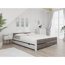 Maxi Drew IKAROS DOUBLE ágy 120 x 200 cm, fehér/trüffel tölgy Ágyrács: Ágyrács nélkül, Matrac: Somnia 17 cm matrac ágy és ágykellék