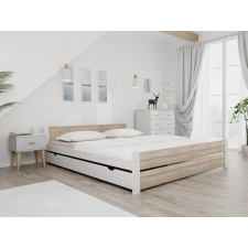 Maxi Drew IKAROS DOUBLE ágy 180 x 200 cm, fehér/sonoma tölgy Ágyrács: Léces ágyrács, Matrac: Coco Maxi 19 cm matrac ágy és ágykellék