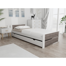 Maxi Drew IKAROS DOUBLE ágy 90 x 200 cm, fehér/trüffel tölgy Ágyrács: Léces ágyrács, Matrac: Coco Maxi 19 cm matrac ágy és ágykellék