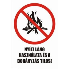 Maxima Nyílt láng használata és a dohányzás tilos!, öntapadós matrica információs címke