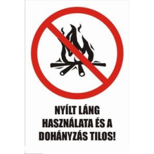 Maxima Nyílt láng használata és a dohányzás tilos!, öntapadós tábla információs címke