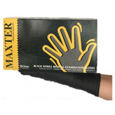 Maxter MAXTER Nitril fekete púdermentes 5,5gr vizsgálókesztyű (100db/doboz, VASTAG kivitel!) (fekete, L -100 db) (MX73998)