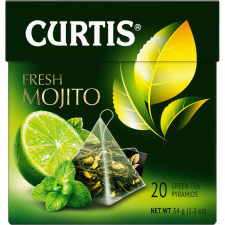 MAY LLc. Curtis Friss Mojito, ízesített zöld tea piramis-filterben, 20x1,7gr tea