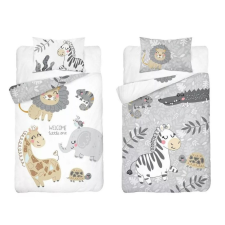 Maya Moo Gyerek Bambusz ágyneműhuzat 90x120cm - Állatkert szürke babaágynemű, babapléd