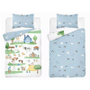 Maya Moo Gyerek pamut ágyneműhuzat 90x120cm - Farm Fehér/Kék