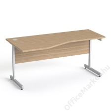 MAYAH Íróasztal, íves, balos,  szürke fémlábbal, 160x80 cm, MAYAH Freedom SV-30, kőris (IBXA30K) íróasztal