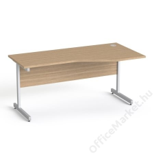 MAYAH Íróasztal, íves, jobbos,  szürke fémlábbal, 160x80 cm, MAYAH Freedom SV-29, kőris (IBXA29K) íróasztal