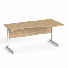 MAYAH Íróasztal, íves, jobbos, szürke fémlábbal, 160x80 cm, MAYAH &quot;Freedom SV-29&quot;, kőris íróasztal