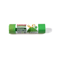 Mazzini Zárószalagos újrahasznosított szemeteszsák 40 l (15 db / tekercs) - Zöld tisztító- és takarítószer, higiénia