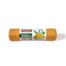 Mazzini Zárószalagos újrahasznosított szemeteszsák 70 l (15 db / tekercs) - Sárga (104155) tisztító- és takarítószer, higiénia