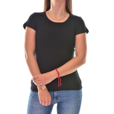 MB Collection női felső - Fekete színű szűkített fazonú pamut női póló M25-1-WPO-0632/T007
