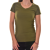 MB Collection női felső - Khaki színű, V nyakú, karcsúsított fazonú, pamut női póló M25-1-WPO-0764/T024