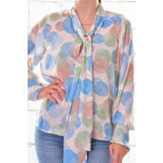 MB Collection női ing-blúz - Bő fazonú, nyakánál divatos megkötővel,könnyű vékony anyagú M25-1-ZX250226-3/T012-T001