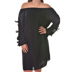 MB Collection női ruha/overál - Divatos, gumis, ejtett vállú, ujja nyitott, selyem szalagokkal díszített M25-1-250203-33/T007