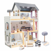  MDF fábol készült babaház + bútor 78cm fekete LED