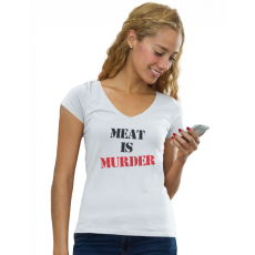  Meat is murder - Női V-Nyakú Póló