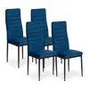 MEBELKI24 Étkezőszék, Mebelki24 VELVET4NIEBIESKI4, 4 db, kék, 97 x 40 x 40 cm, bársony kárpit, acél lábak, magas háttámla, teherbírás: 120 kg