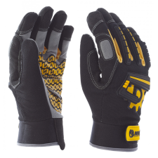  Mechanikai kesztyű, sárga, tenyérfolttal, beütődés elleni védelemmel (MKS1) védőkesztyű