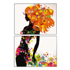  MÉDIA Girl2 többvásznas festmény, 2 db, 70 x 100 cm grafika, keretezett kép