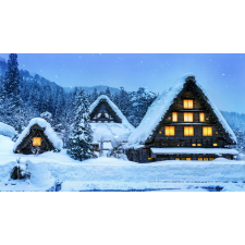  MÉDIA Natura176 tapéta matrica, falu a hegyekben télen, 220 x 135 cm tapéta, díszléc és más dekoráció