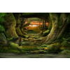  Media Nyomtatott tapéta, alagút az erdőn keresztül, 220 x 135 cm