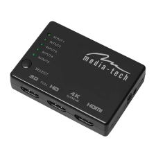  Media-Tech 5 portos HDMI Switch 4K kábel és adapter