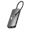 Media-Tech USB-C HUB PRO 8in1 LAN, HDMI, kártyaolvasó, PD (MT5044)