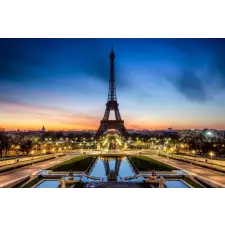  MÉDIA vászonkép, Eiffel torony hajnalban, 105 x 70 cm grafika, keretezett kép