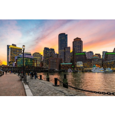  MÉDIA vászonkép,Város- Boston alkonyatkor, 105 x 70 cm grafika, keretezett kép