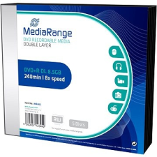 MediaRange DVD + R Double Layer 5 db egy dobozban SLIM írható és újraírható média