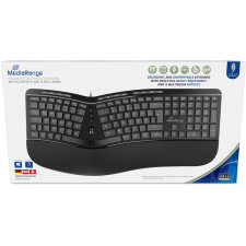 MediaRange ergon. Multimedia-Tastatur 124 Ta. Scr-Rad schw. (MROS120) billentyűzet