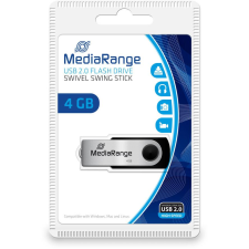MediaRange USB-Stick  4GB Flash Drive silber swivel swing (MR907) pendrive