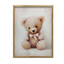  MEDVE VÁSZFESTÉS RÓZSASZÍN MASJAL 70x100 CM KERET NÉLKÜL grafika, keretezett kép