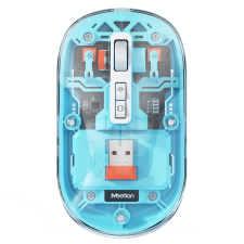 Meetion BTM005 Bluetooth + RF Wireless Egér - Átlátszó kék (BTM005BLUE) egér
