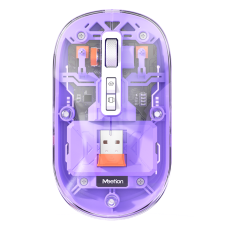 Meetion BTM005 Bluetooth + RF Wireless Egér - Átlátszó lila (BTM005OPURPLE) egér