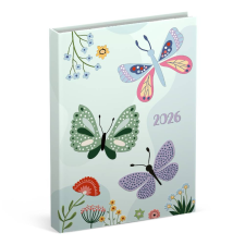 Mega-Papír 2004 Kft. Mega-Papír Mini Határidőnapló 2026 Fragile Világoskék, pillangók határidőnapló