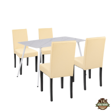  Megan 4+1 étkező garnitúra fehér-bézs bútor