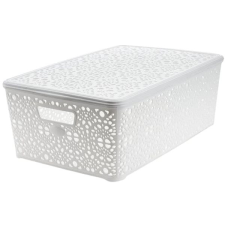 MEGAPLAST Mega Plast MONAKO XL + fedő, 14,5 × 40,3 × 27cm, fehér bútor