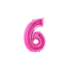  MegaShape - pink 6-os szám fólia lufi party kellék